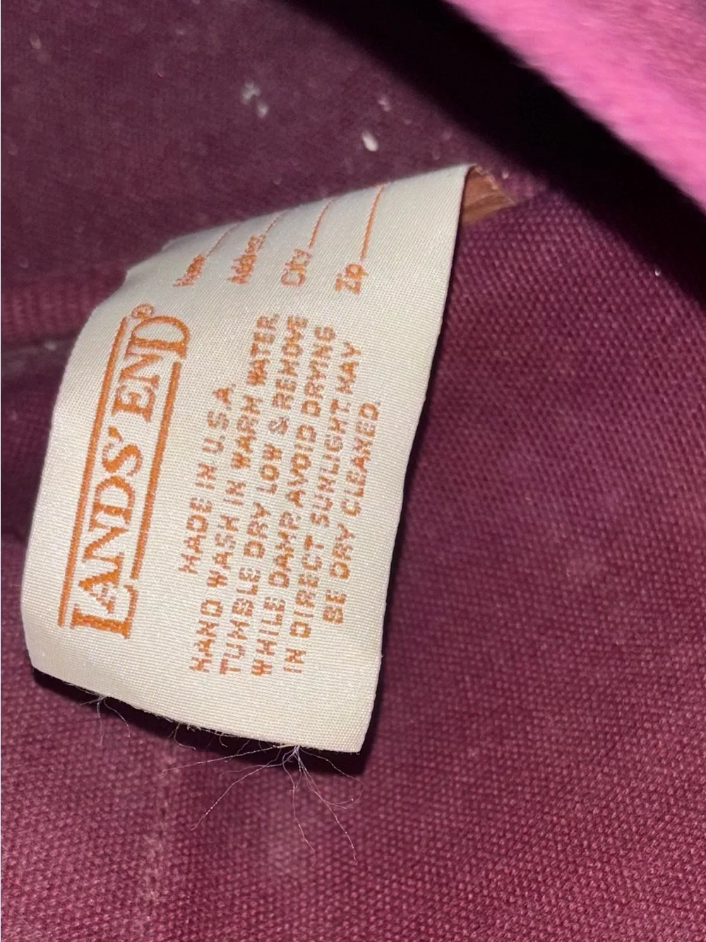 Lands' End Plum Canvas Duffel Bag